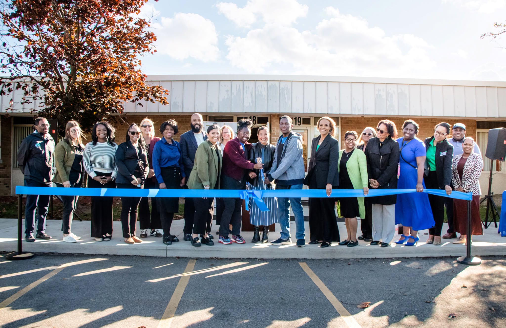 Kennedy Learning Center Food Pantry Oakland County, Ballmer Group and Southfield Public School District officials celebrate the grand opening of the food pantry at the Kennedy Learning Center.