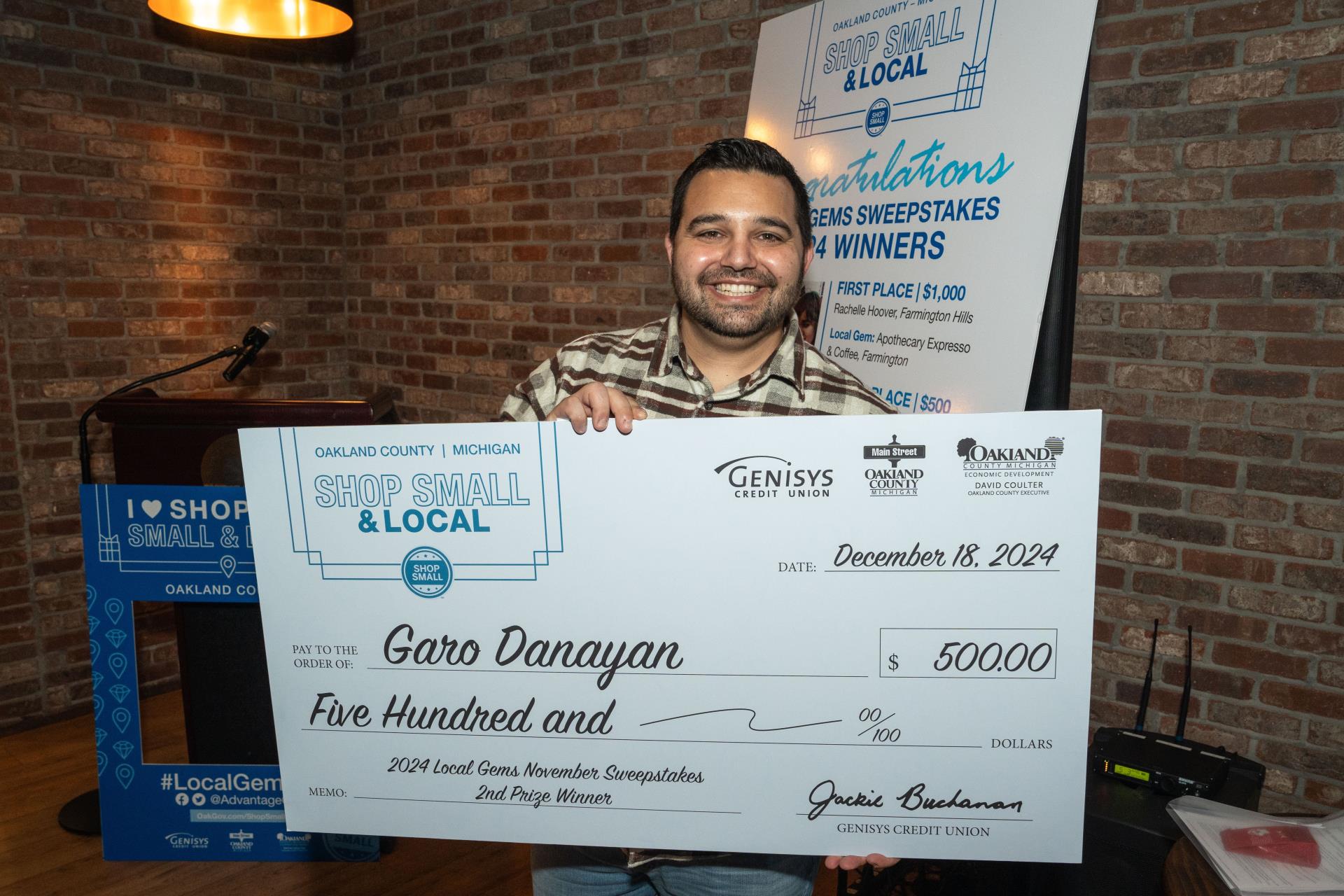 2nd Winner - Garo Danayan of Huntington Woods