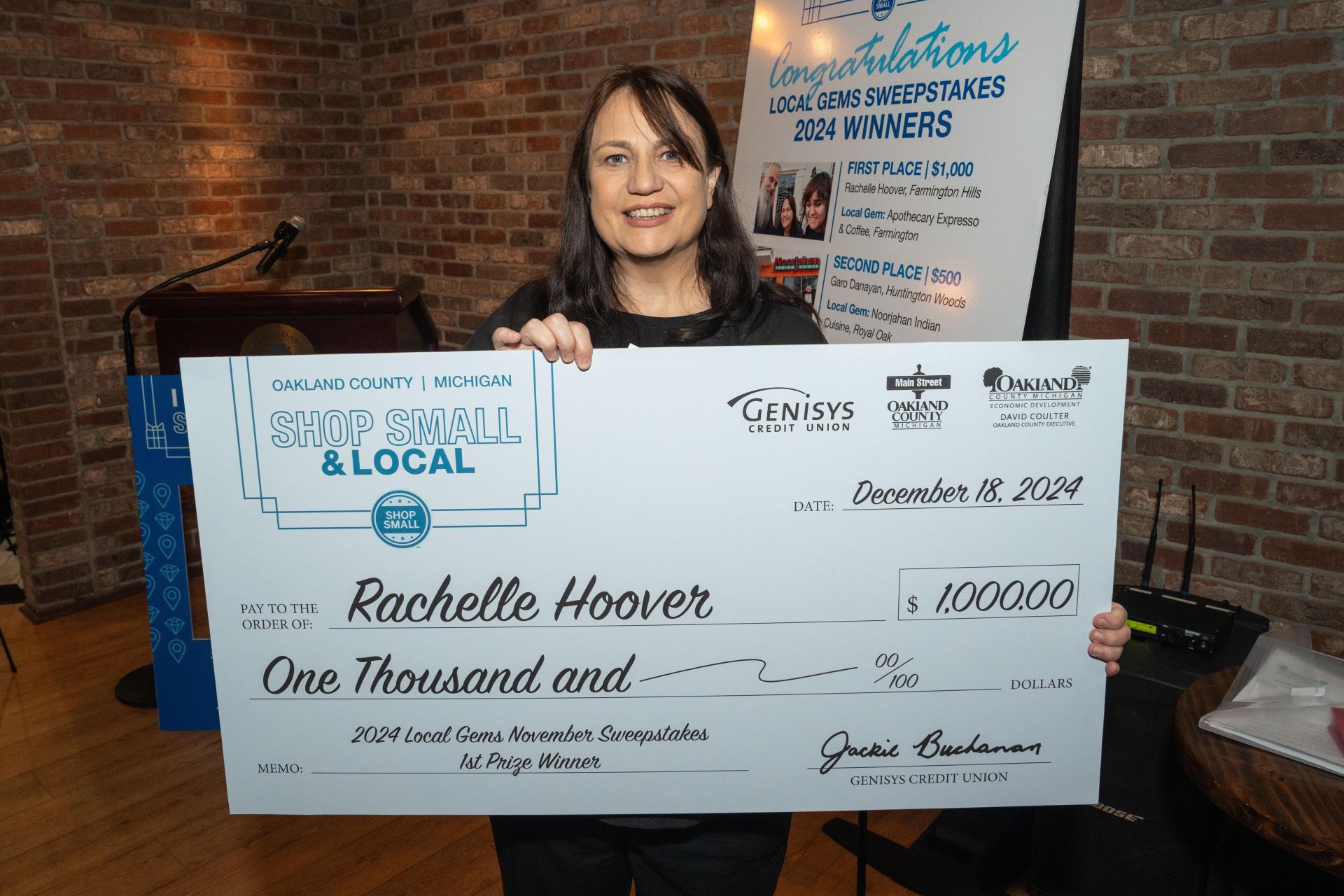 1st Winner - Rachelle Hoover of Farmington Hills