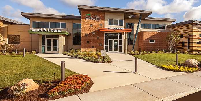 Exterior photo of the Oakland County Pet Adoption Center