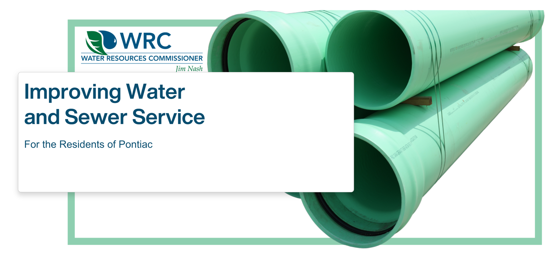 Improving Water and Sewer Service for the Residents of Pontiac