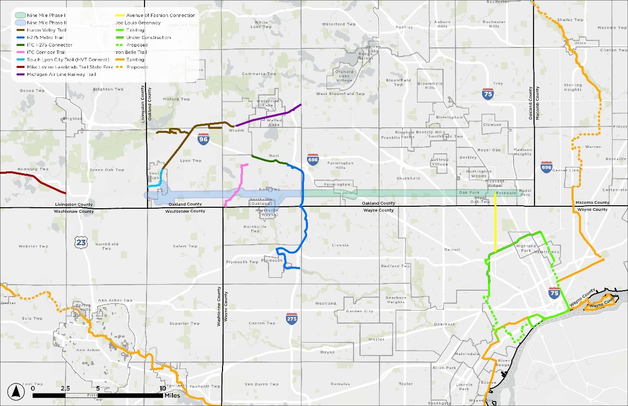 Southeast Michigan Regional Trail Map
