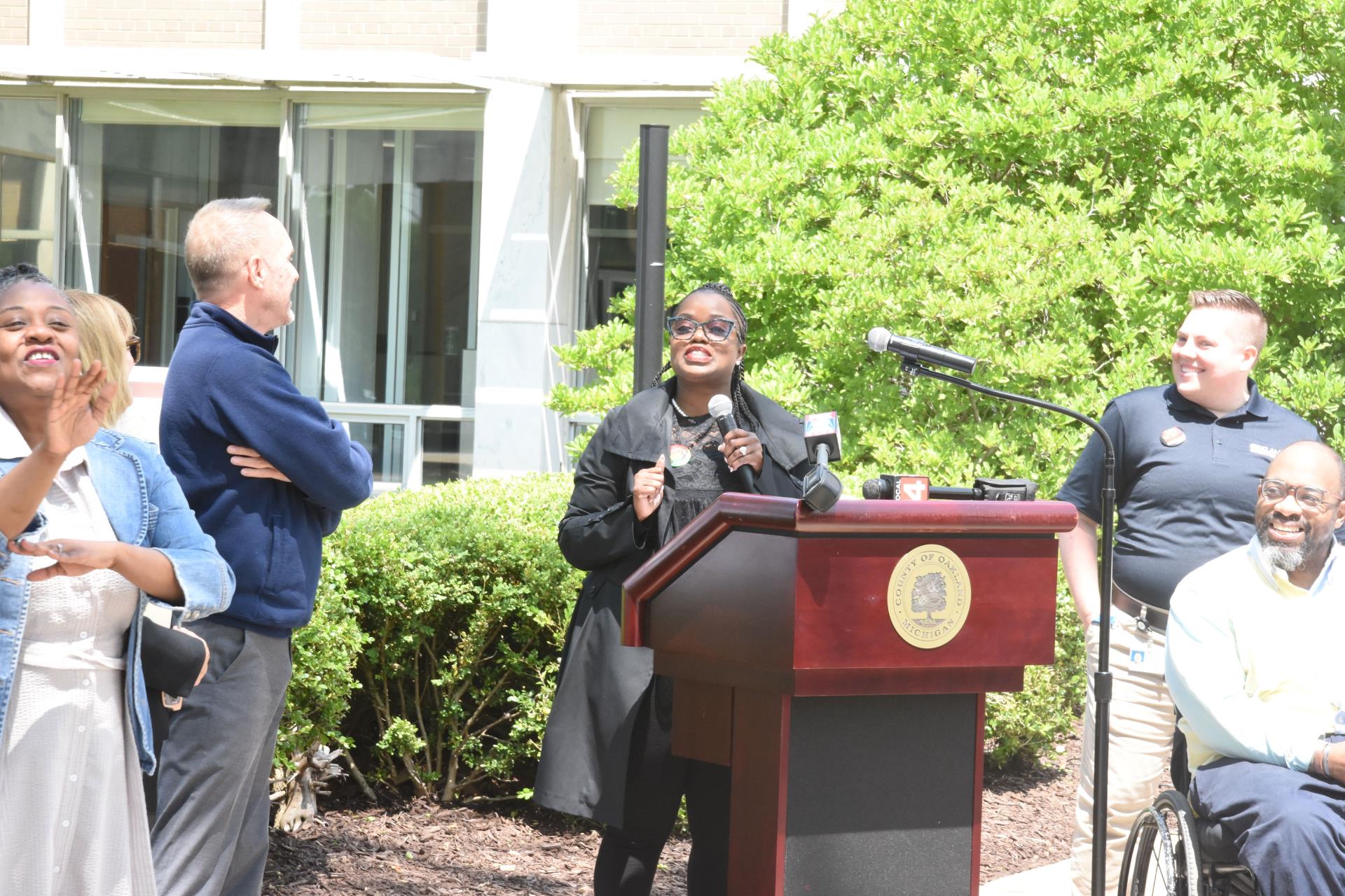 Commissioner Angela Powell speaks at Juneteenth celebration.