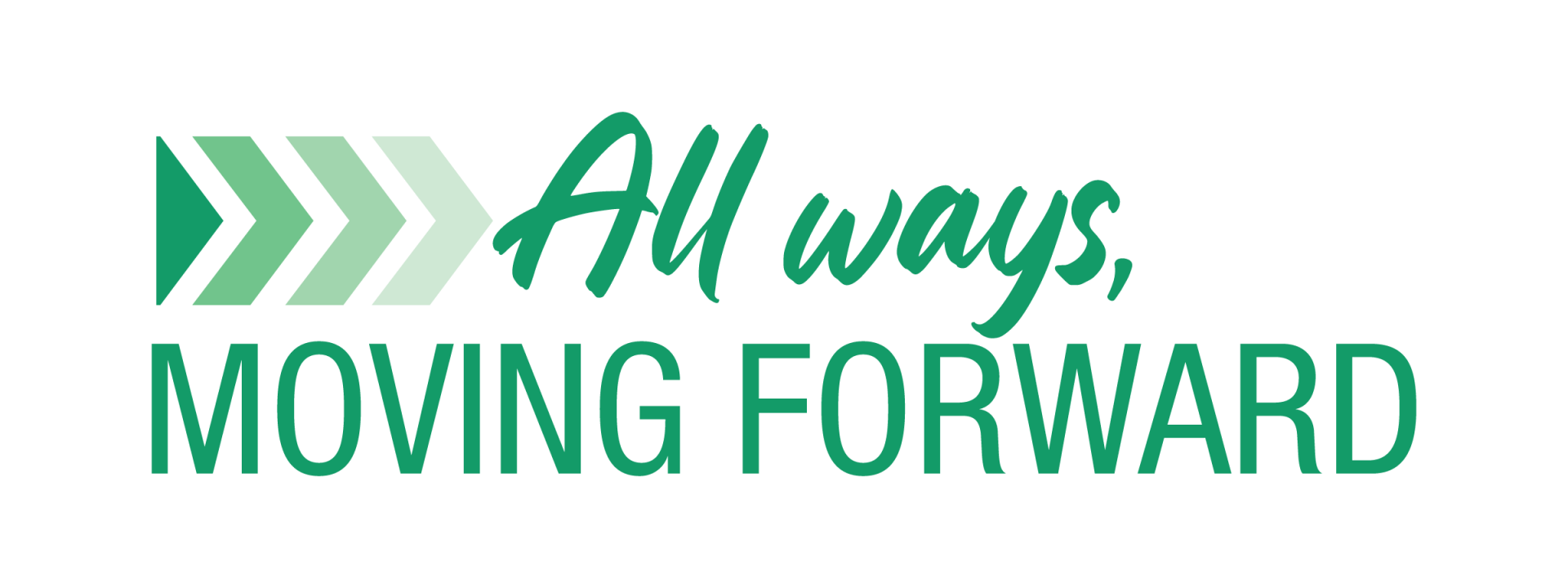 All ways, moving forward graphic element.