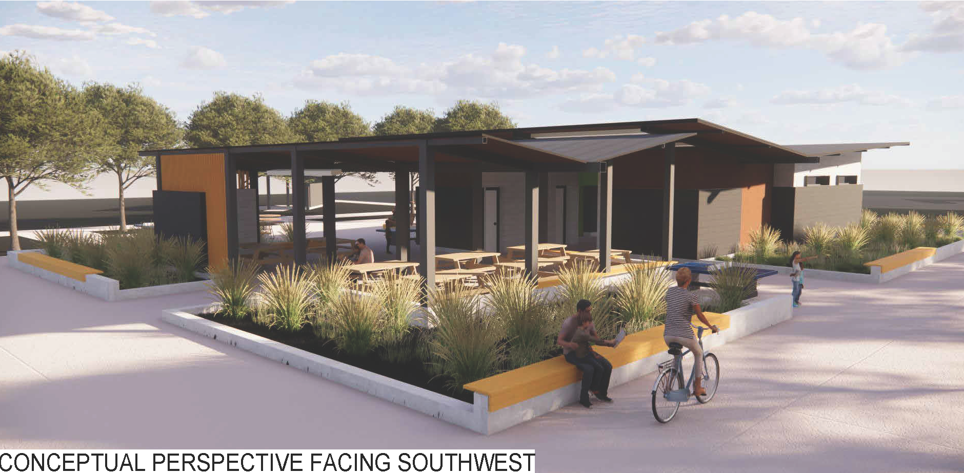conceptual perspective facing southwest